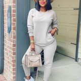Solid Color Street Style Two Piece Set