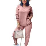 Solid Color Street Style Two Piece Set