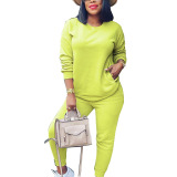 Solid Color Street Style Two Piece Set