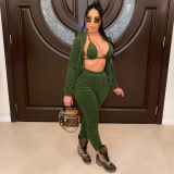 Casual Sporty Three Piece Set