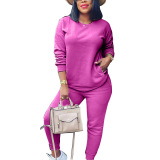 Solid Color Street Style Two Piece Set