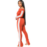 One Shoulder Zipper Casual Sporty Suit