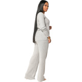 Front Buttons V-Neck Casual Two pieces Outfit