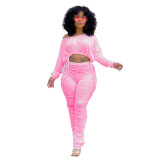 Peated Drawstring Trousers Two piece Set