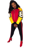 Cool Colorblock Hoodies Two pieces Outfit