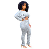 Peated Drawstring Trousers Two piece Set