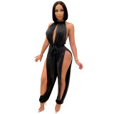 Sexy Strappy Slit Jumpsuit