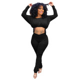 Peated Drawstring Trousers Two piece Set