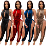 Sexy Strappy Slit Jumpsuit