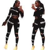 Hot Sale Letter Printing Women Two pieces Set