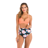 Sexy Bikini Swimsuit Women Swimwear Push Up Bikinis Set Leaf Print Female High Waist Swimming Suits for Bathing Suit