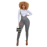 Print Long Sleeve Slim Two Piece Set