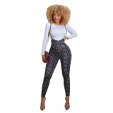 Print Long Sleeve Slim Two Piece Set
