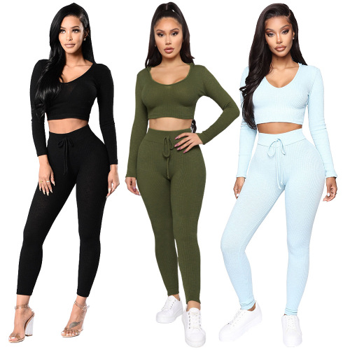 Solid Color Sporty Wholesale Two Piece Set