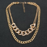Retro Temperament Alloy Thick Chain Circle Necklace