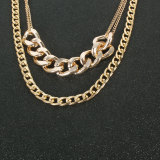 Retro Temperament Alloy Thick Chain Circle Necklace