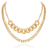 Retro Temperament Alloy Thick Chain Circle Necklace