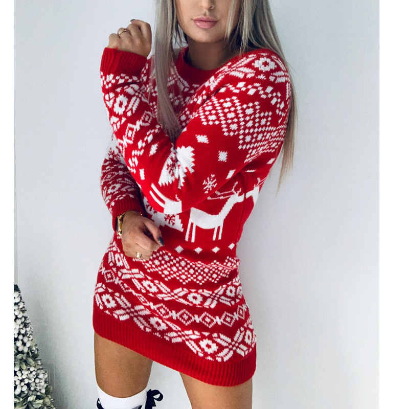 Winter Lonng Sleeve Chrtistmas Dress