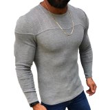 Brand Round Neck Raglan Sleeves Stripes Pleated Color Matching Men Sweater Pullover Sweater Hip Hop Street Mens Sweater