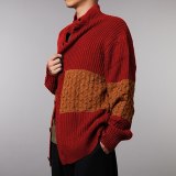 Men Winter Fashion Patchwork Knitted Outwear Coat Sweater Autumn Men Wool Cardigan Sweater Jumper