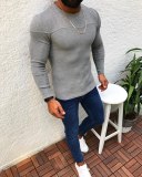 Brand Round Neck Raglan Sleeves Stripes Pleated Color Matching Men Sweater Pullover Sweater Hip Hop Street Mens Sweater