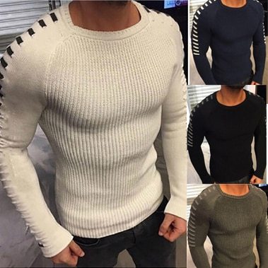 2021 Latest Design Fashion White Autumn Winter Mens Sweaters Casual Warm Male Slim Fit Brand Knitted Coat Black Pullover Tops