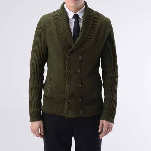 New Autumn Winter 2021 Men' s Outwear Fashion Middle Length Cardigan Men Sweater Overcoat
