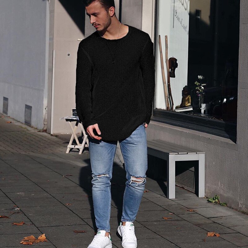 2021 Men O-neck Cotton Jumper Patchwork Autumn Winter Long Sleeve Warm Soft Clothes Knitted Hombre Knitted Casual Male Sweater