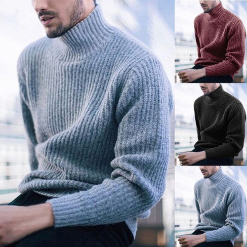 Turtleneck Sweater Men 2021 Mens Pullover Knitwear Pull Homme Turtle Neck Knitted Male Sweaters Casual Solid Color Autumn Jumper