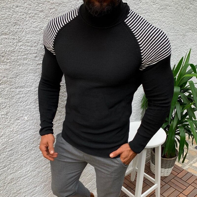 2021 Sweater Men Pullover Sweater Casual Male Knitted Clothes Plus Size Autumn Wineter Turtleneck Slim Fit Warm Sweater Tops