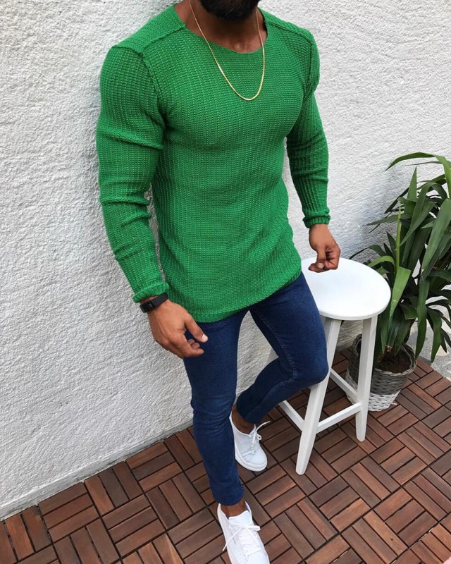Pullover Sweater Men 2021 Casual Slim Fit Knitted Sweaters Pull Homme O Neck Long Sleeve Solid Color Male Knitwear Black White