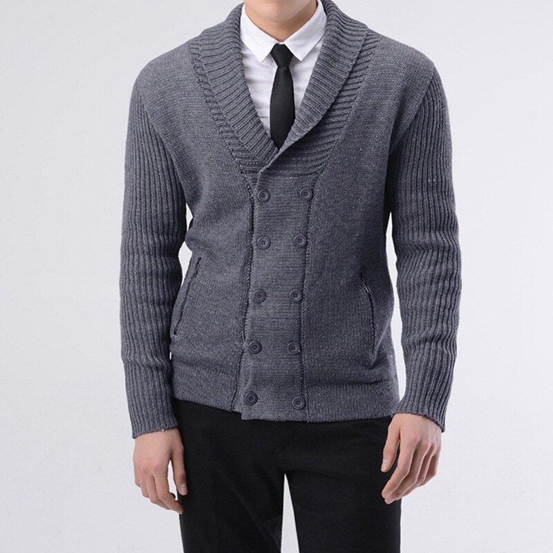 New Autumn Winter 2021 Men' s Outwear Fashion Middle Length Cardigan Men Sweater Overcoat