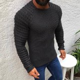 Men's Knit Boat Neck Pullover Long Sleeve Sweater Bodycon Winter Tops