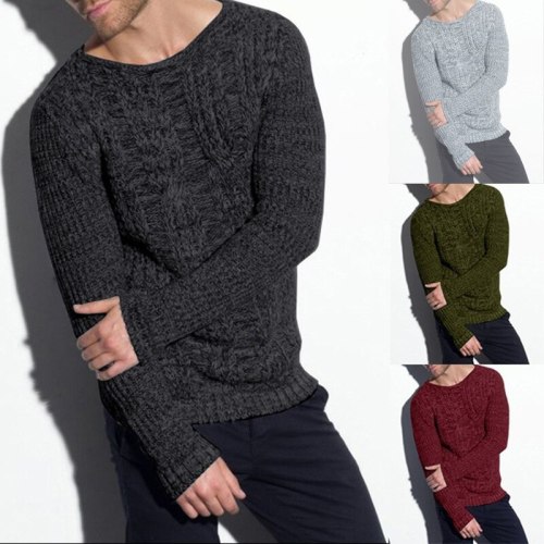 Men's O-neck Wool Jumper Autumn Winter Thick Warm Long Sleeve Spacious Solid Clothes Knitted Casual Hombre Sweater Dropshopping