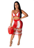 Fashion Weave Beach Dress Two pieces Outfit