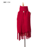 Solid Color Scarf Oversized Tassel Tartan Wrap Shawl Plaid Cozy Checked Pashmina