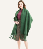 Solid Color Scarf Oversized Tassel Tartan Wrap Shawl Plaid Cozy Checked Pashmina