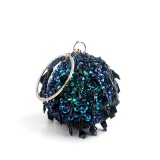 Women Shining spherical Handbag Yellow Red Blue Black Silver