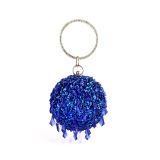 Women Shining spherical Handbag Yellow Red Blue Black Silver
