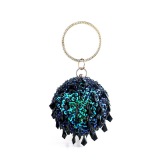 Women Shining spherical Handbag Yellow Red Blue Black Silver