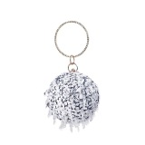 Women Shining spherical Handbag Yellow Red Blue Black Silver