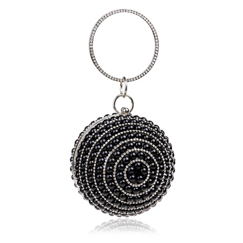 Women Spherical  Pearl handbag Red Blue Black Gold Silver