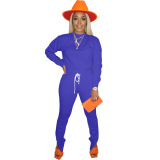 Solid Color Women Tracksuit Two Piece Sportsuit Red Black Blue Rosy Khaki S-XXL