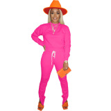 Solid Color Women Tracksuit Two Piece Sportsuit Red Black Blue Rosy Khaki S-XXL