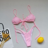 21 Colors 2021 New Swimsuit Bikini Optional Folds Gathered Drawstring Sexy Bikini Wholesale Swimwear