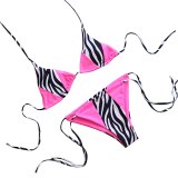 Foohoostore Women's Sexy Two Piece Bikini Suits Personality Printed Patchwork Halter Tops and Lace-Up Low Waist Trunks
