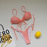 21 Colors 2021 New Swimsuit Bikini Optional Folds Gathered Drawstring Sexy Bikini Wholesale Swimwear