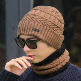 Winter knitted Beanies Hats Women Thick Warm Beanie Skullies Hat Female knit Letter Bonnet Beanie Caps Outdoor Riding Sets