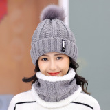 Winter knitted Beanies Hats Women Thick Warm Beanie Skullies Hat Female knit Letter Bonnet Beanie Caps Outdoor Riding Sets
