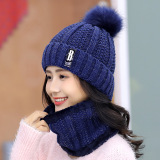Winter knitted Beanies Hats Women Thick Warm Beanie Skullies Hat Female knit Letter Bonnet Beanie Caps Outdoor Riding Sets